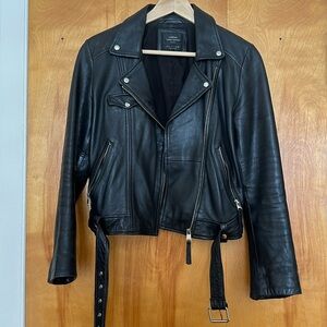 Leather biker jacket